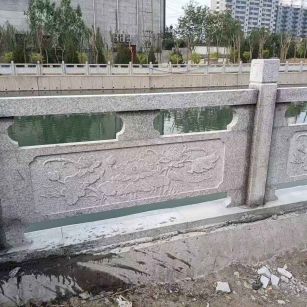 周口 芙蓉白大花桥梁、河道，石材栏杆、围栏、护栏