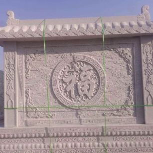 周口 芝麻白花岗岩屏风，照壁，影壁