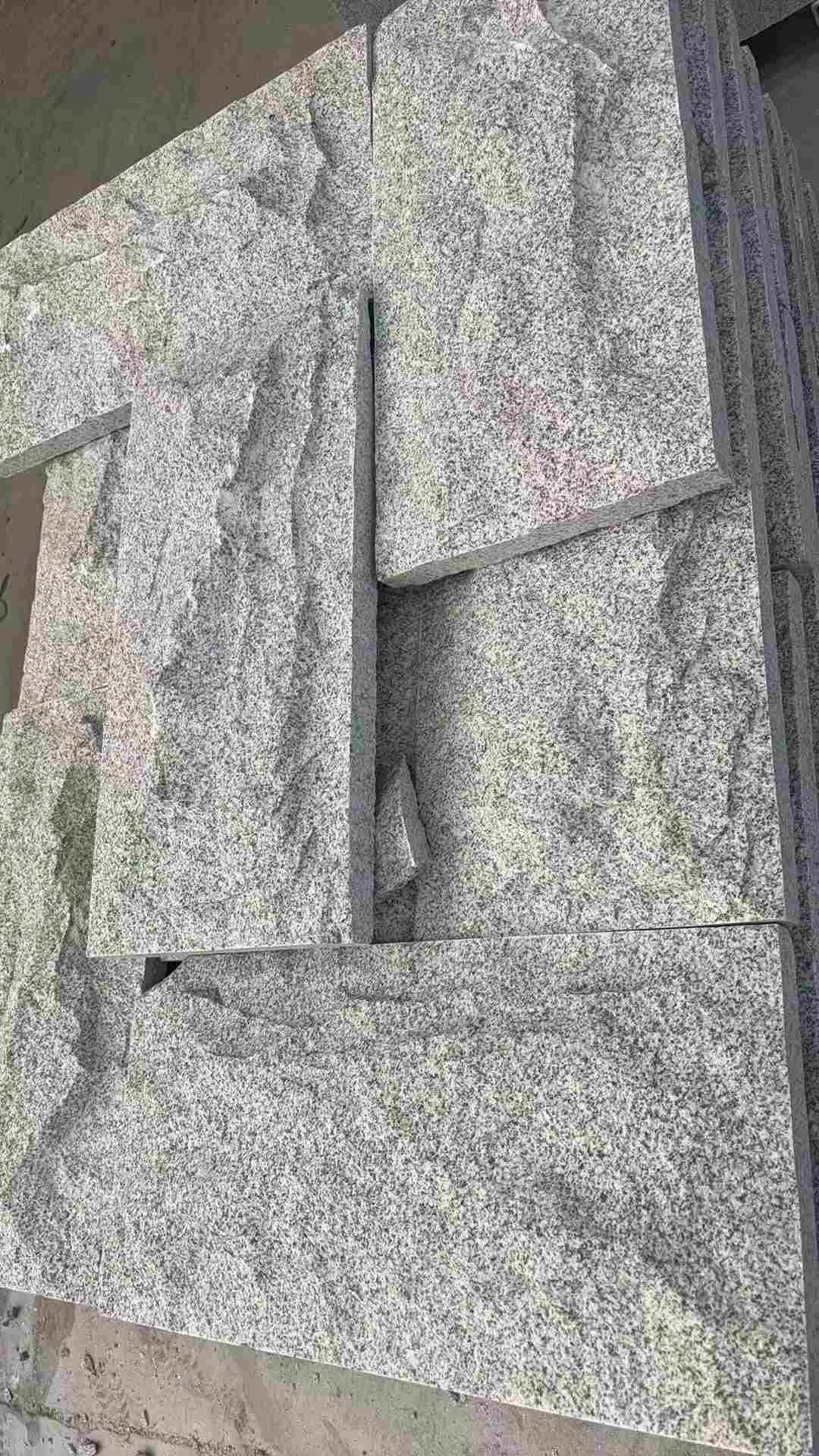 周口 芝麻白自然面花岗岩成品板