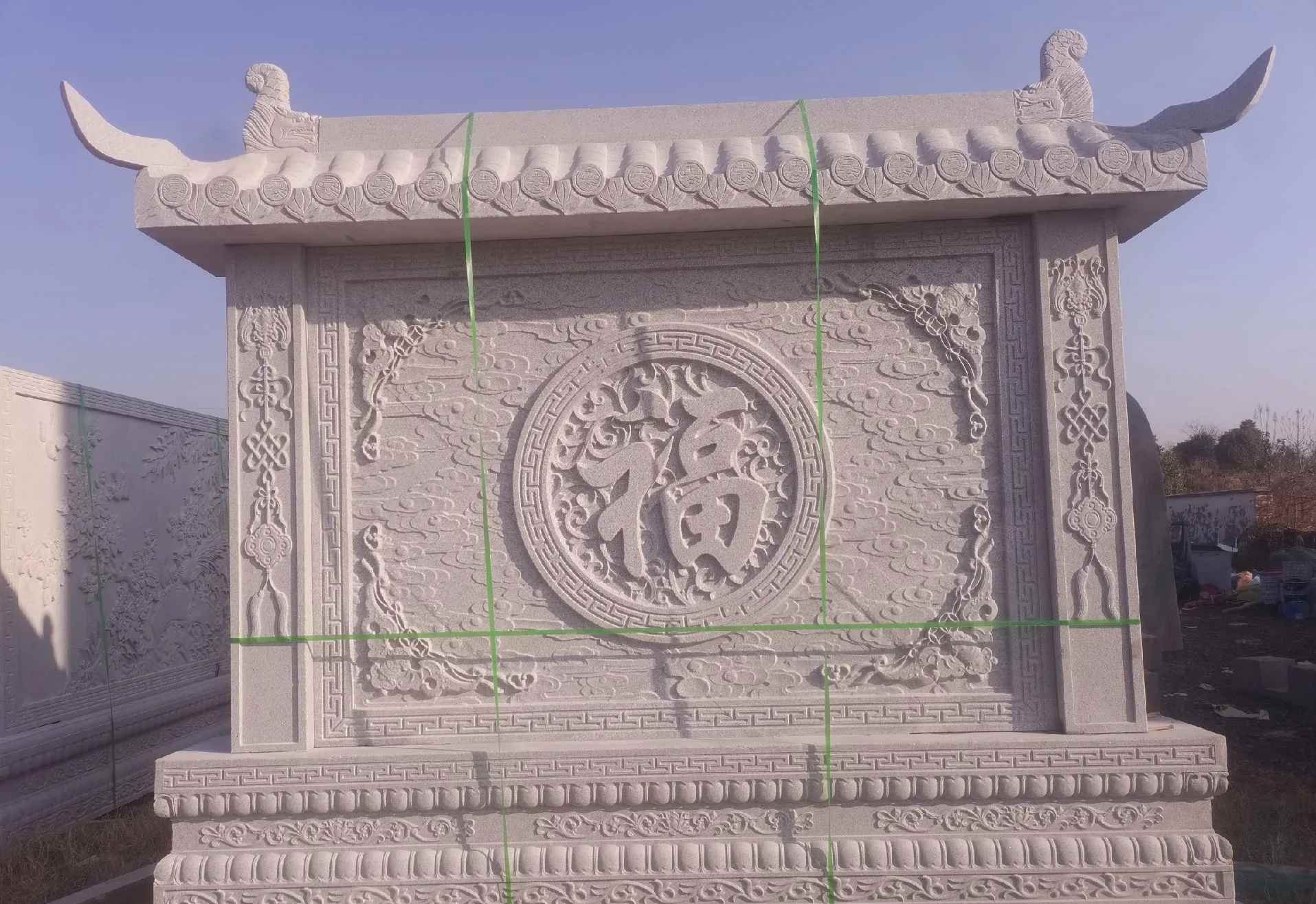 周口 芝麻白花岗岩屏风，照壁，影壁