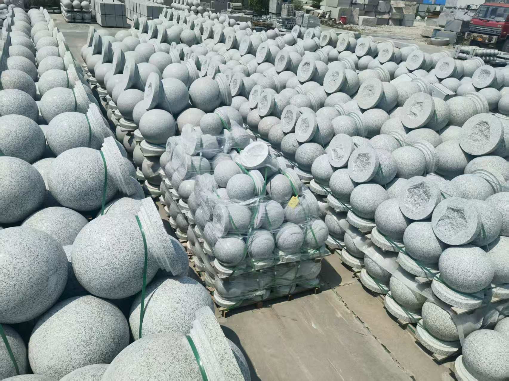 周口 花岗岩实心圆球，石球，挡车球，挡车石，车止石，路障石。